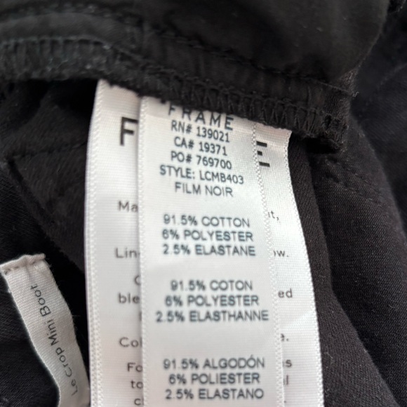 FRAME Le Crop Mini Boot Jeans Size 24 Black - Picture 8 of 8